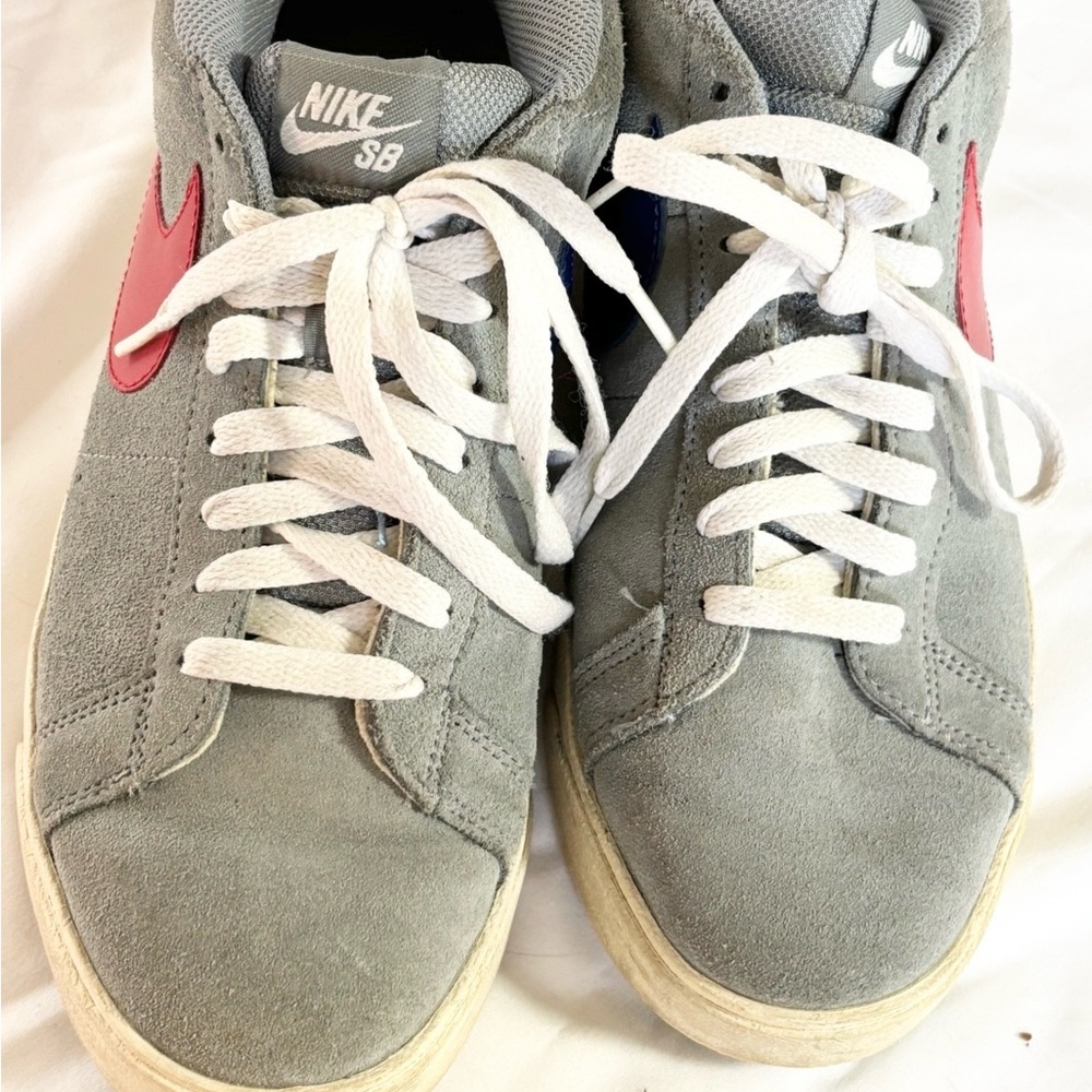 Nike Blazer Low Top Gray, Blue and Red Men's Sneakers - Picture 5 of 6